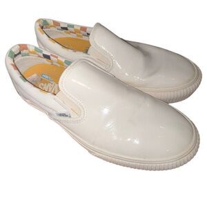 Vans Slip-On KR x Vans Patent Leather White Cream Skate Shoes Women’s Size 8.5